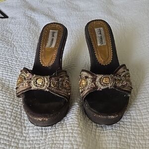 Steve Madden Women's Embellished Brown Sandals